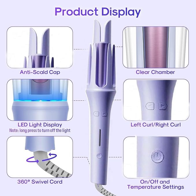 Automatic Hair Curler – One-Click 32mm Curling Iron | Fast & Easy Styling