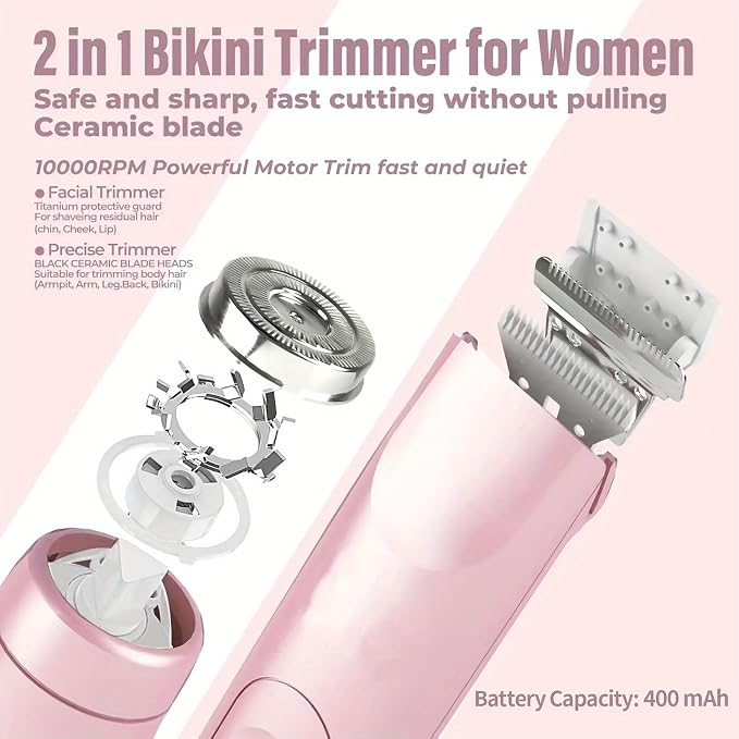 SilkySplash 2-in-1 Women’s Electric Shaver & Trimmer | Waterproof Body Hair Remover
