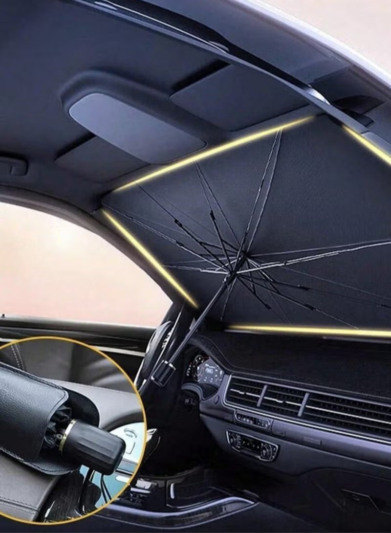 🚗 Car Windshield Sun Shade – Foldable Umbrella-Style UV & Heat Protector