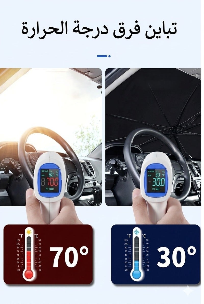 🚗 Car Windshield Sun Shade – Foldable Umbrella-Style UV & Heat Protector